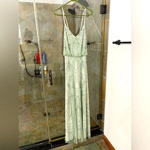 Adrianna Papell Mint BEADED Blouson Gown